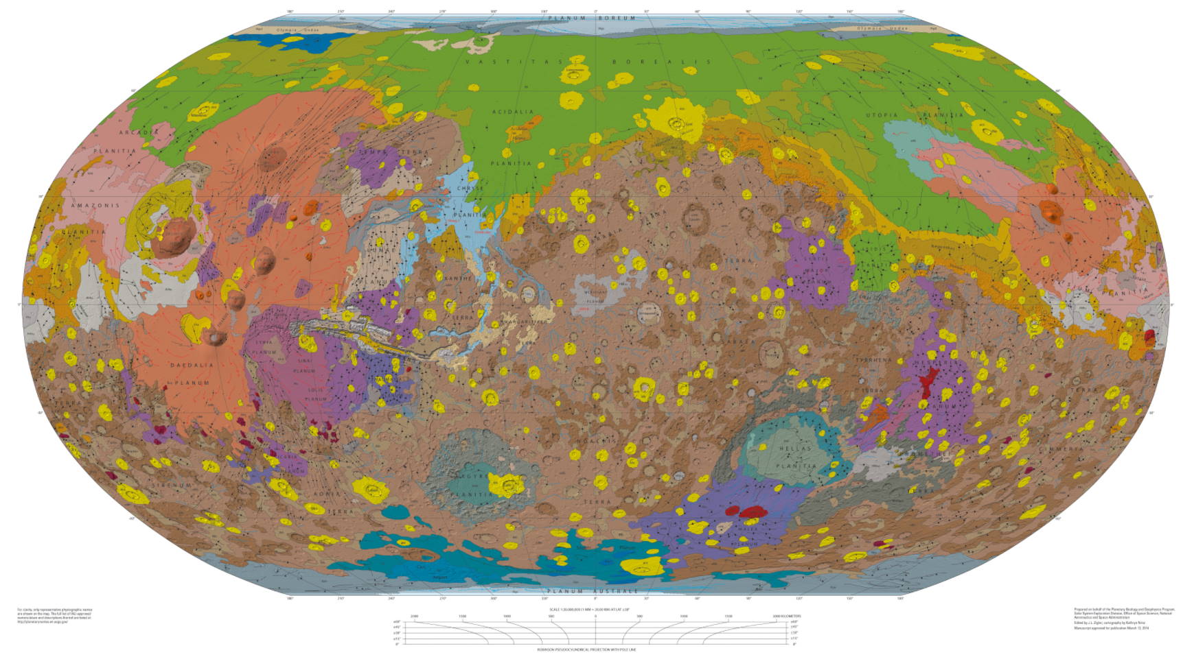 Mapa geológico de Marte