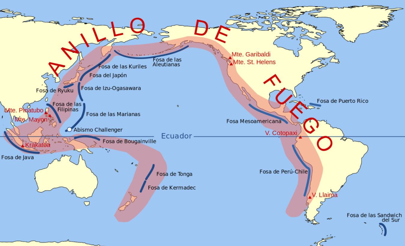 Los volcanes del Anillo de Fuego del Pacífico